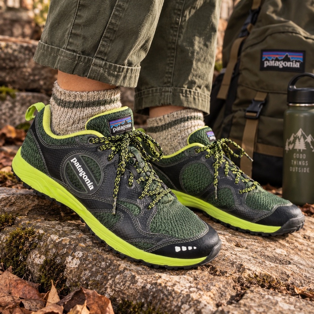 Patagonia Black Urbanist Men's 11.5 Green Trail Running Shoes Gorpcore 2012
